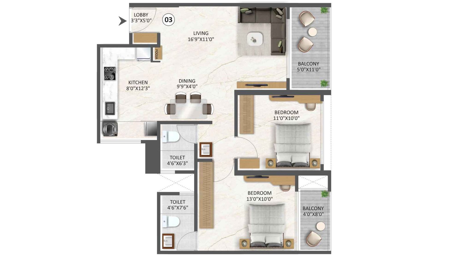 Gaikwad-Florio-Typical-Unit-Plan-2BHK-800-sqft